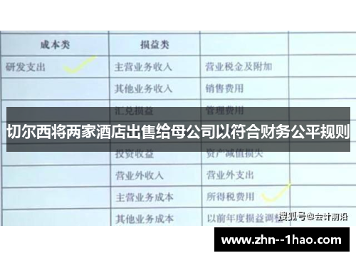切尔西将两家酒店出售给母公司以符合财务公平规则 切尔西将两家酒店出售给母公司以符合财务公平规则